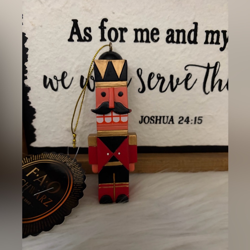 FAO Schwarz Nutcracker Ornament in Red and Black - Picture 3 of 4